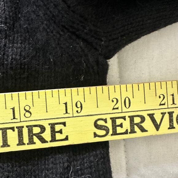 Ralph Lauren LRL Jacket Womens Medium Black Hooded Cardigan Wool Blend Toggles - Picture 7 of 8